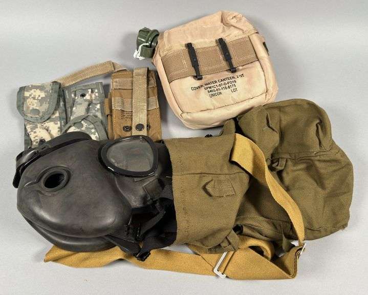 Military Ammo pouches, Gas Mask and Canteen image