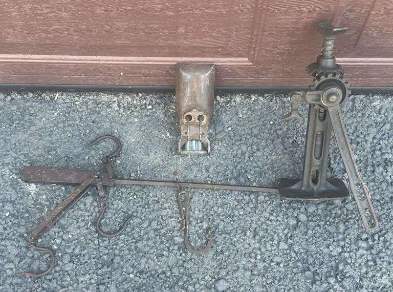 Vintage Floor Jack, Scale, & Cherry Pitter