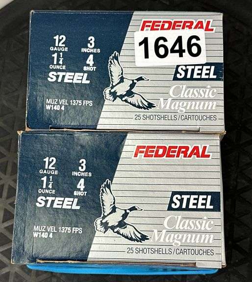 Federal Steel 12 Ga. 3” 4 Shot (2 Boxes)