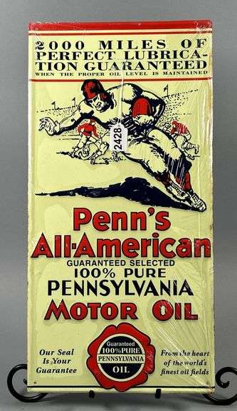 Penn's All American Pennsylvania Motor Oil Sign image