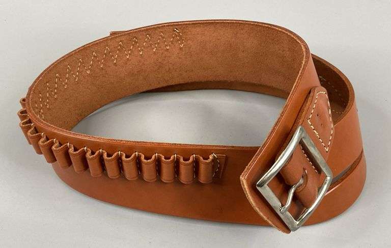 Buscadero Belt Waist Size 34”-39” Leather Cartridge Holster Belt image