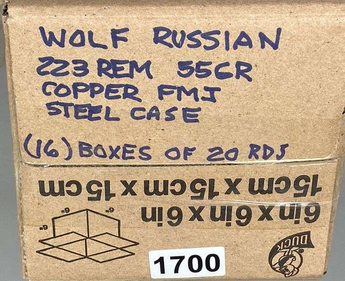 Wolf Russian 223 REM 55 Gr. Copper FMJ Steel Case Ammo (320 Rounds)