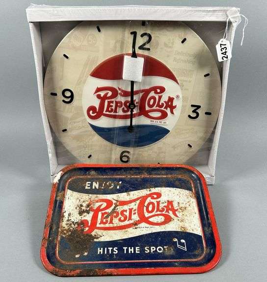 Pepsi Tray & Clock image