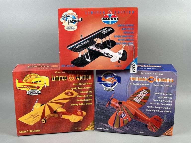 Gas & Oil Advertisement Diecast Plane Banks image