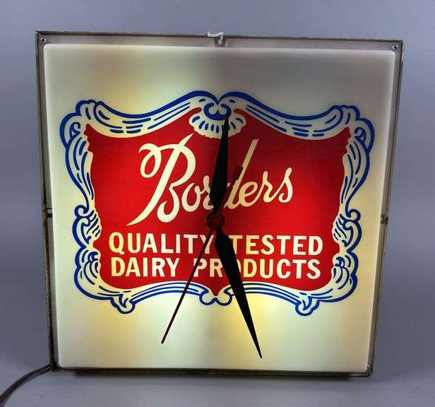 Borders Dairy Products Lighted Clock image