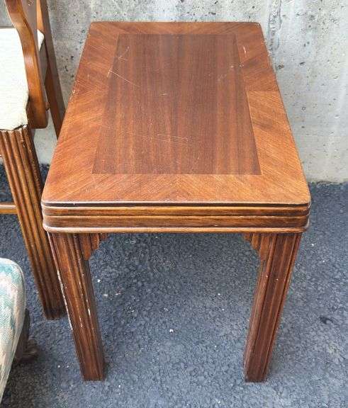 Victorian Era Chair, Footstool, & Side Table