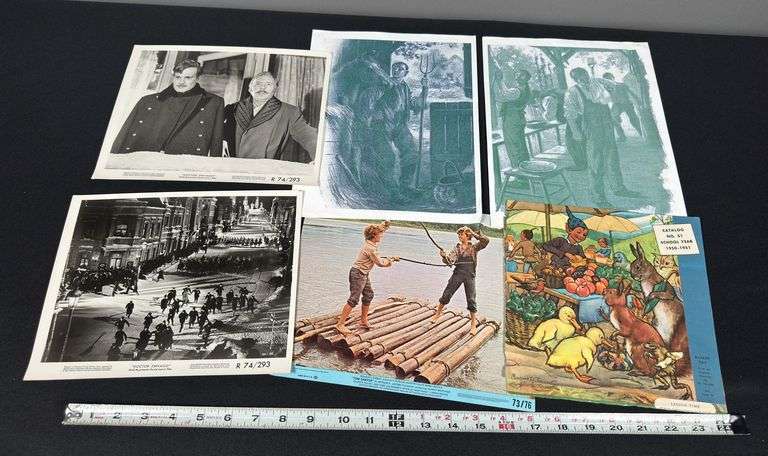 1956 Calendar Pages, John Wayne Picture, “Doctor Zhivago” Pictures, & Misc Illustrations