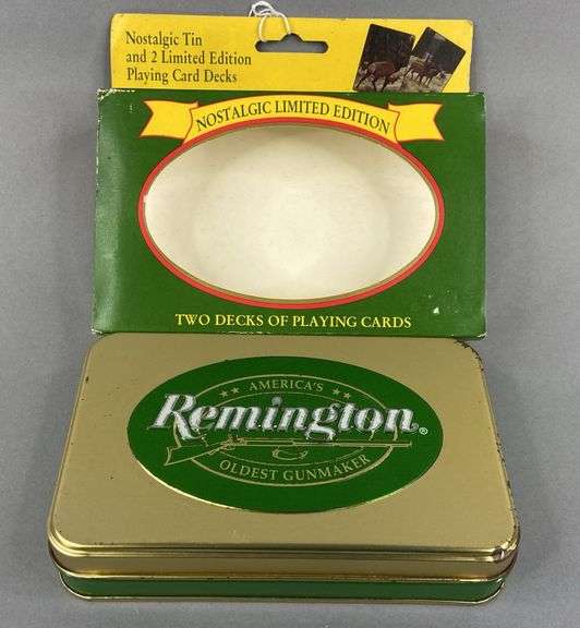 Remington Nostalgic Tin & (2) Limited Edition Playing Card Decks
