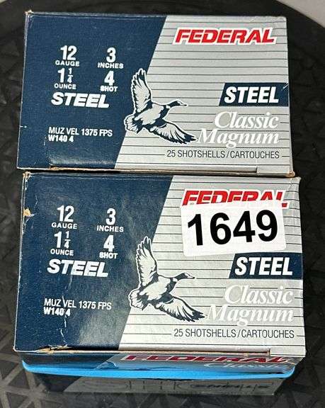 Federal Steel 12 Ga. 3” 4 Shot (2 Boxes)