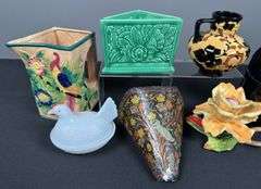 Nesting Hen & Assorted Planters
