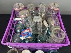 Blue Glass & Misc Canning Jars