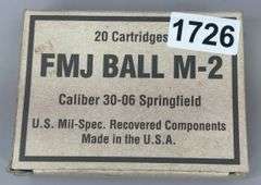 FMJ Ball M-2 30-06 Springfield (20 Rounds)