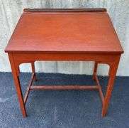 Wooden Slant Top Desk & Architect Drawing Supplies