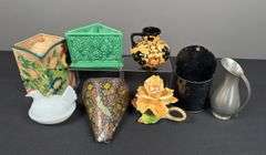 Nesting Hen & Assorted Planters