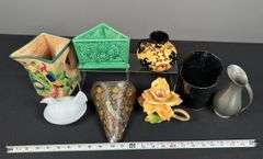 Nesting Hen & Assorted Planters