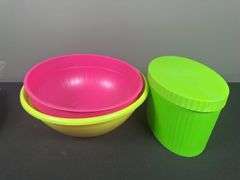 Ohio State Enamelware Bowl & Assorted Containers and Dishes