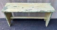 Wooden Bench & Pair of Stools