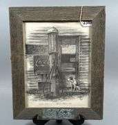 Framed Coca-Cola Ad Drawing