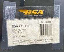 *Removed from Auction Due to Discovered Heat Damage*BSA Catseye 12-36x50mm Spotting Scope With Tripod