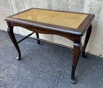 Wicker Top Wooden End Table