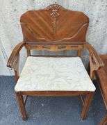Victorian Era Chair, Footstool, & Side Table
