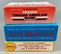 Gas & Oil Advertisement Diecast Plane Banks.