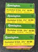 Remington 12 Ga. 2 3/4” 00 Buckshot (4 Boxes)