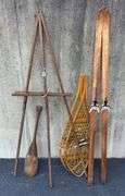 Snow Shoes, Snow Skies, Easel, & Wooden Ore