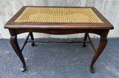Wicker Top Wooden End Table