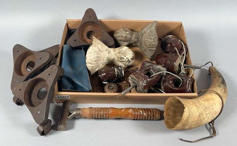 Powder Horn, Roller Wheels, & Assorted Items image