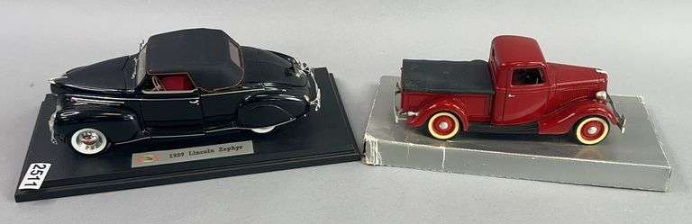 1939 Lincoln Zephyr & Truck Die Cast Model Vehicles image