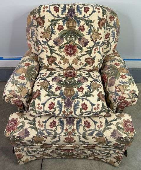 Norwalk Floral Upholstered Chair with Throw Pillows image