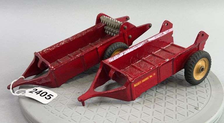 Pair of Broken Massey-Harris No.11 Die Cast Manure Spreaders image