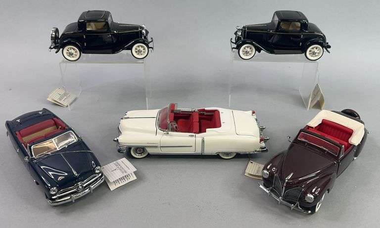 Five Die Cast Cars Cadillac Ford image