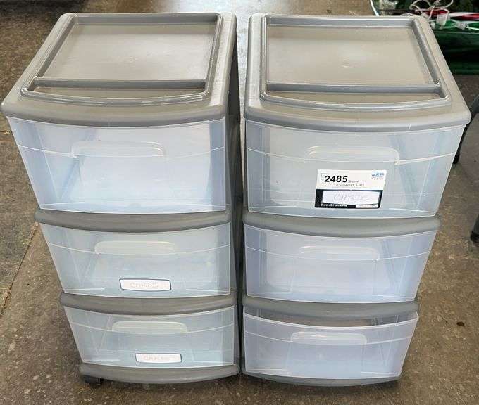 (2) Three Drawer Storage Carts image