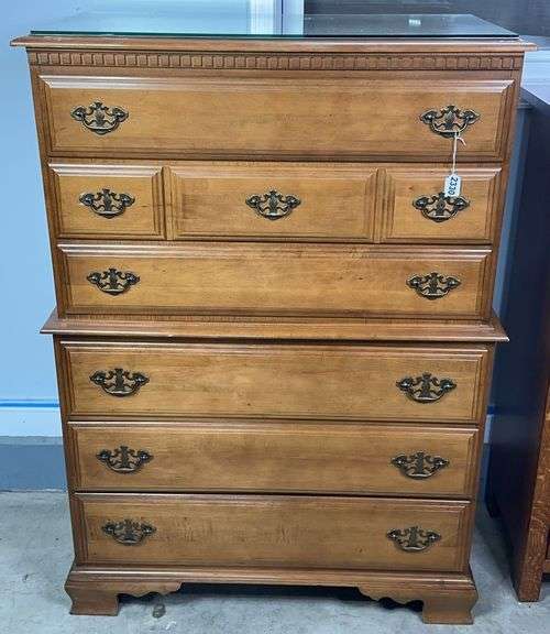 Bassett Furniture Chest Of Drawers With Glass Top Protector image