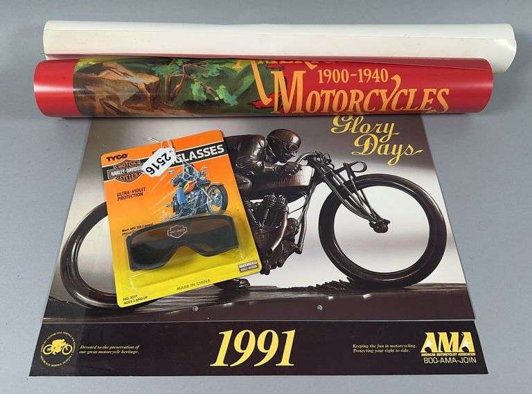 Motorcycle Calendar, Poster, and Sunglasses image