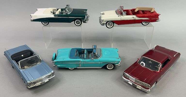 Five Die Cast Cars Chevy Oldsmobile image