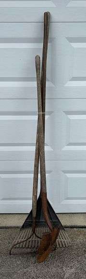 Pair of Rakes & Turtleback Shovel image
