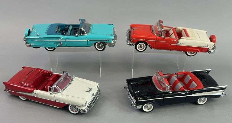 Four Die Cast Cars Ford Chevy image
