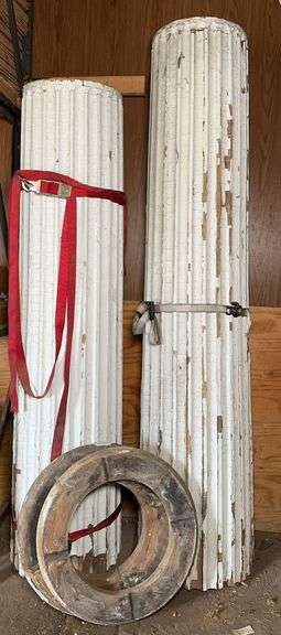 Pair of White Wooden Pillars image