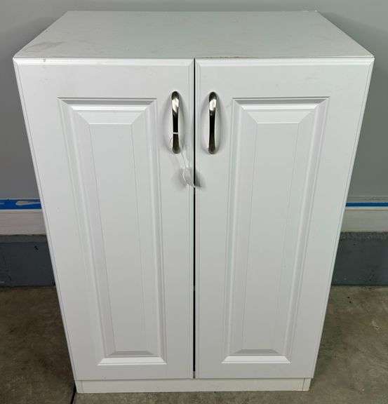 White Modern Shelved Cabinet image