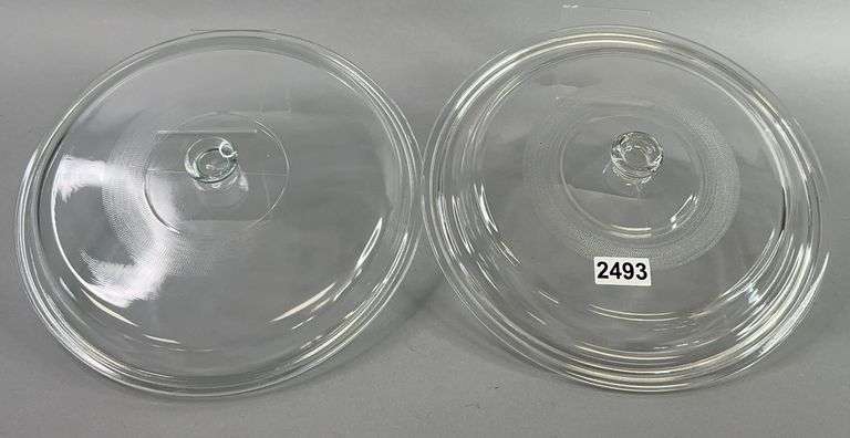 Lot Of Two Large Glass Lids image