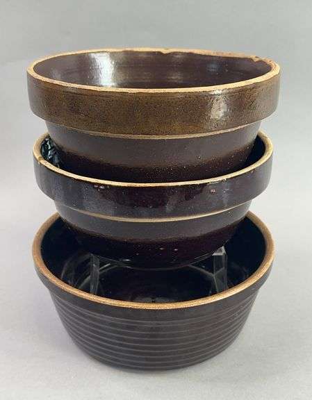 Lot Of Three Crock Bowls image