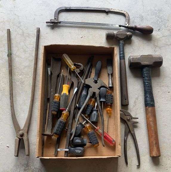 Hammers, Hack Saw, Forged Tongs, Screwdrivers image