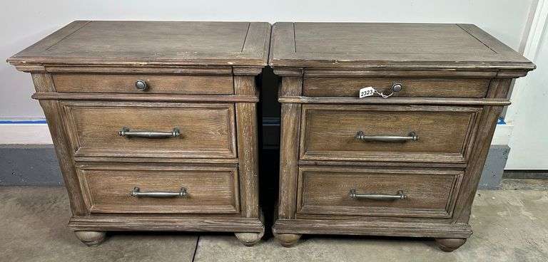 Pair of Three Drawer Nightstands image