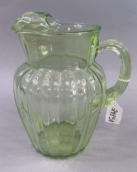 Green Depression Glass Pitcher image