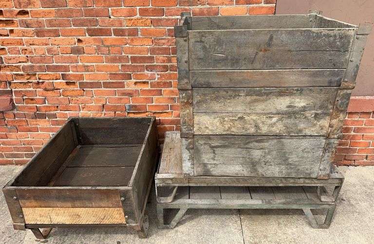 Stack of Industrial Wooden Crates image