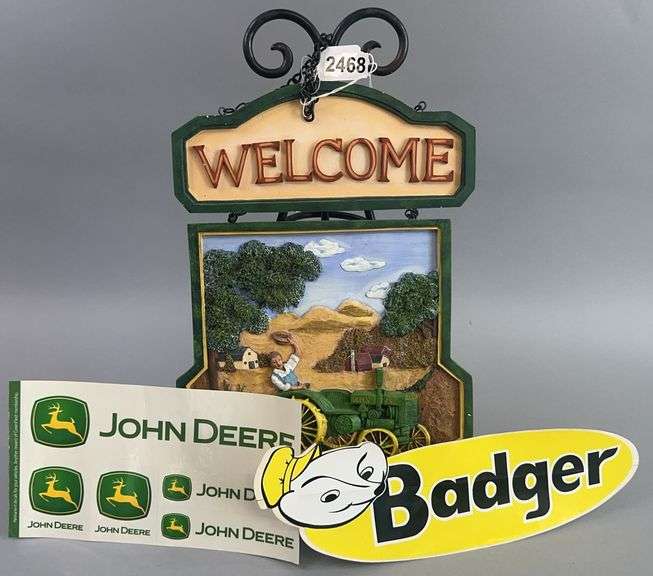 Welcome Sign John Deere Stickers Badger Decal image