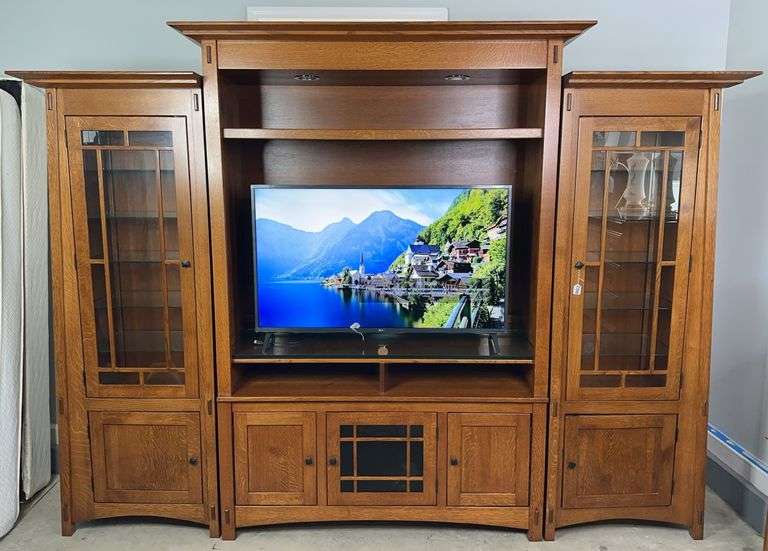 Three Piece Mission Style Entertainment Center image
